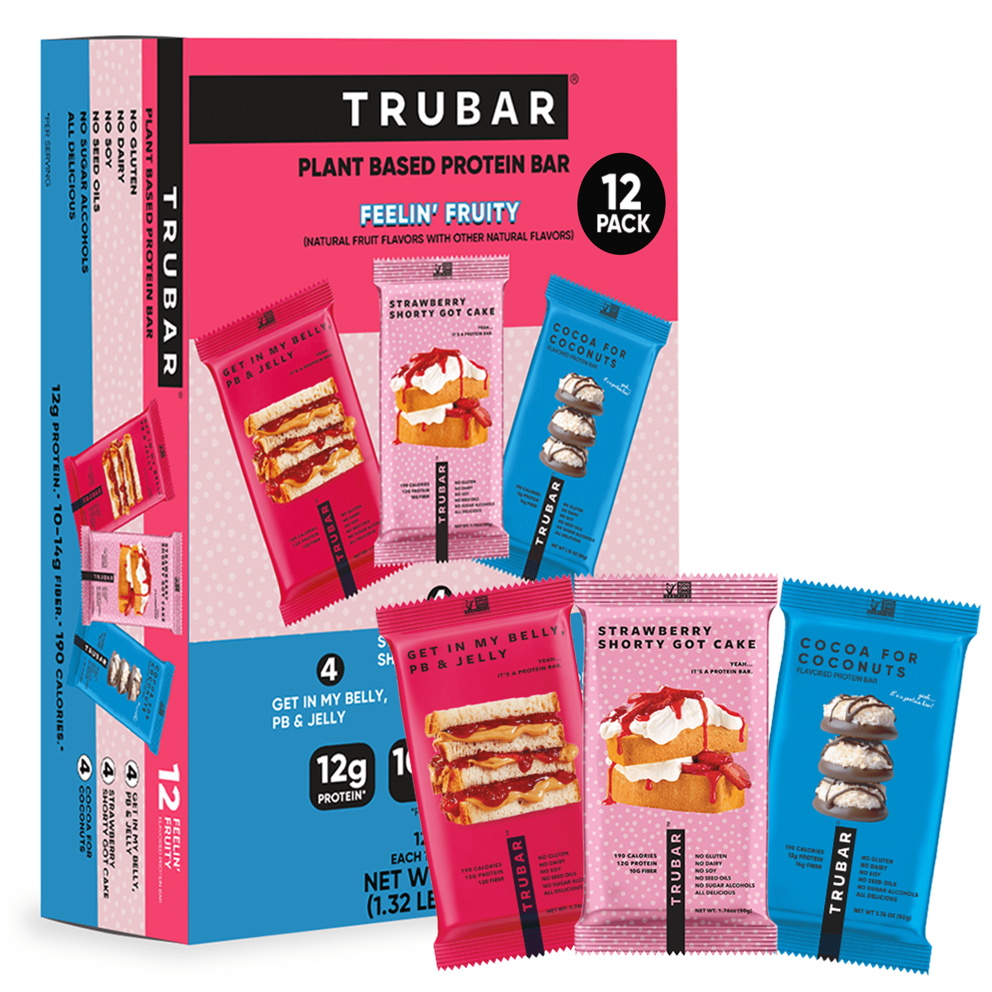 TRUBAR Plant Protein Bar, Feelin’ Fruity 12