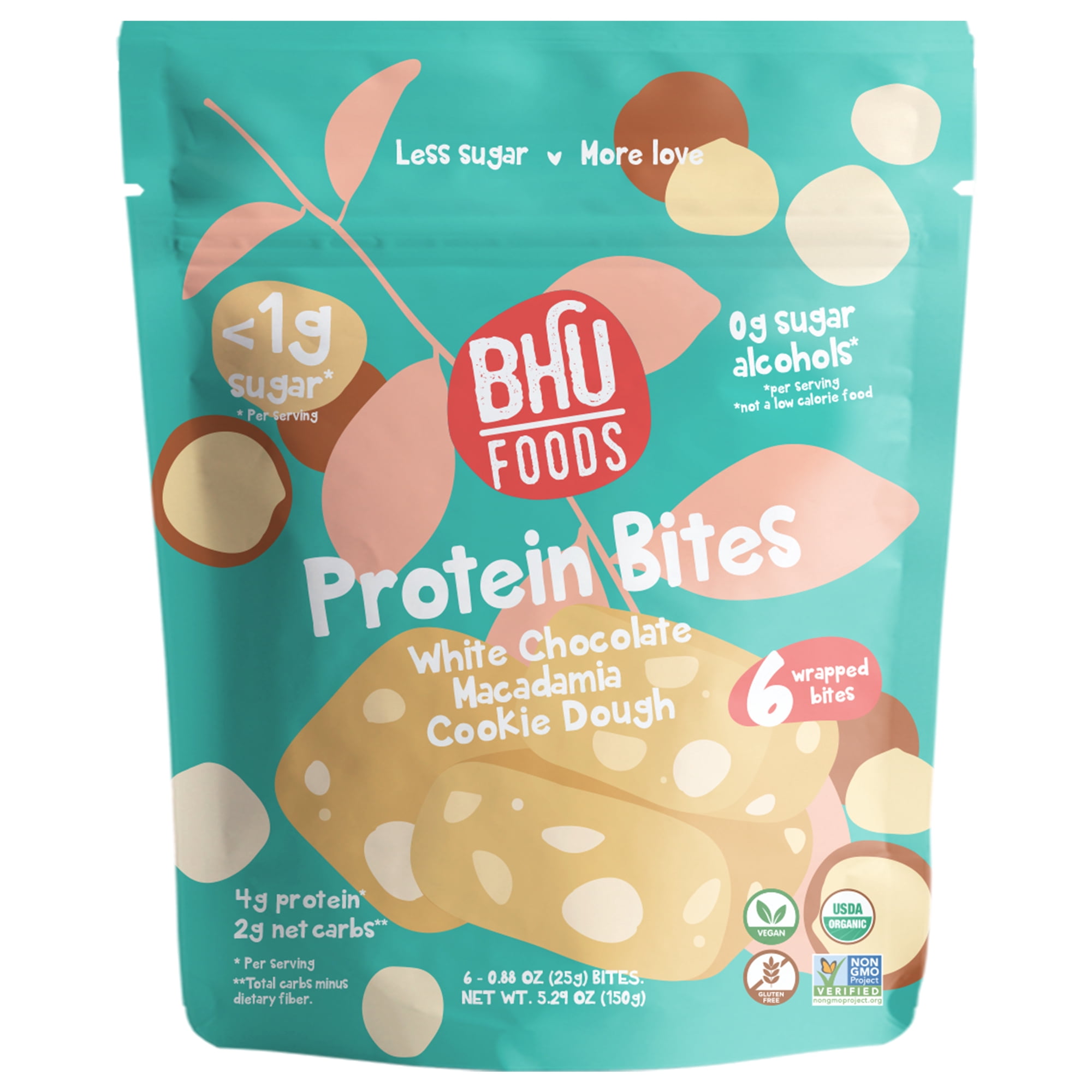 BHU Foods Protein Bites, White Choc Macadamia