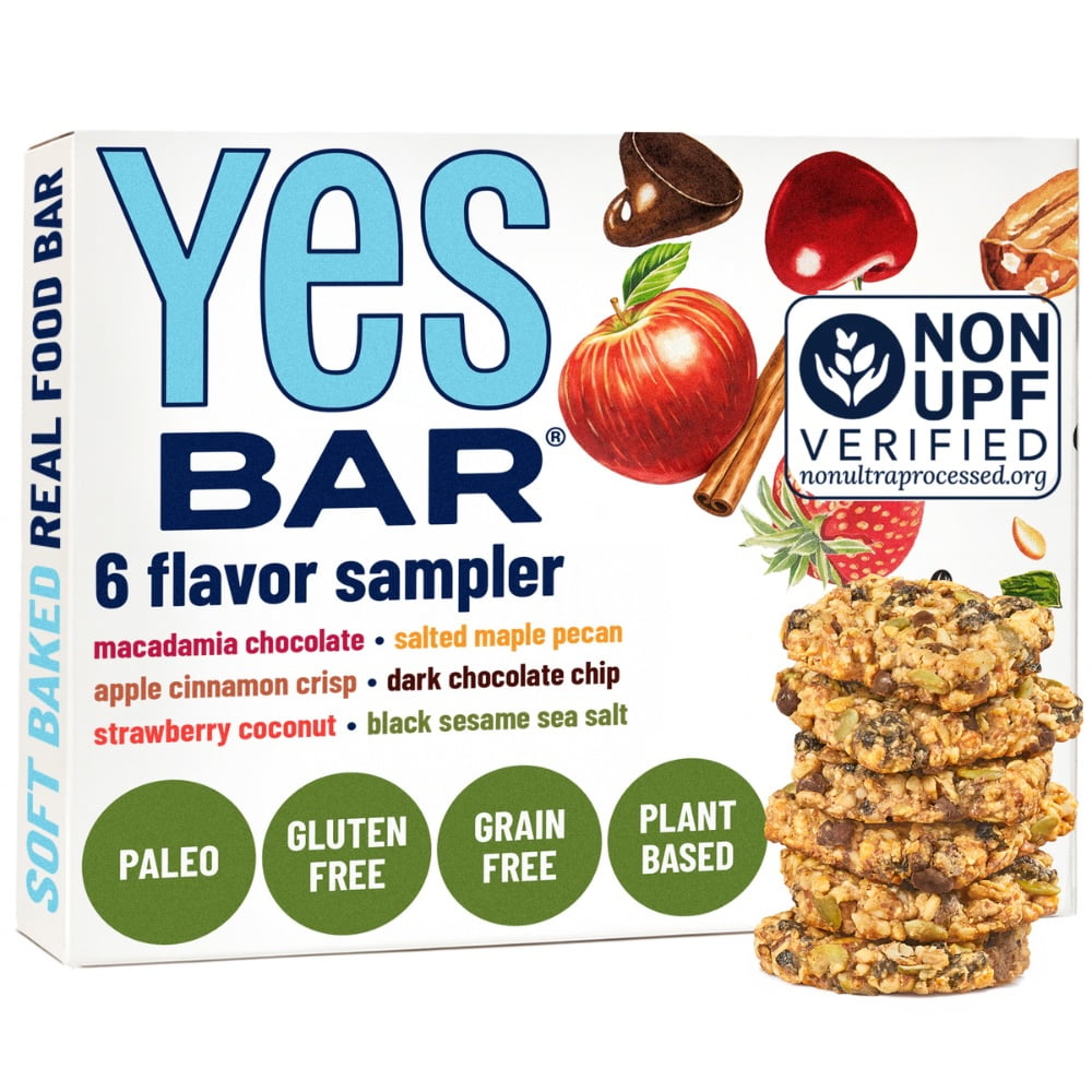 Yes Bar Plant Protein Snack Bar, Variety 6