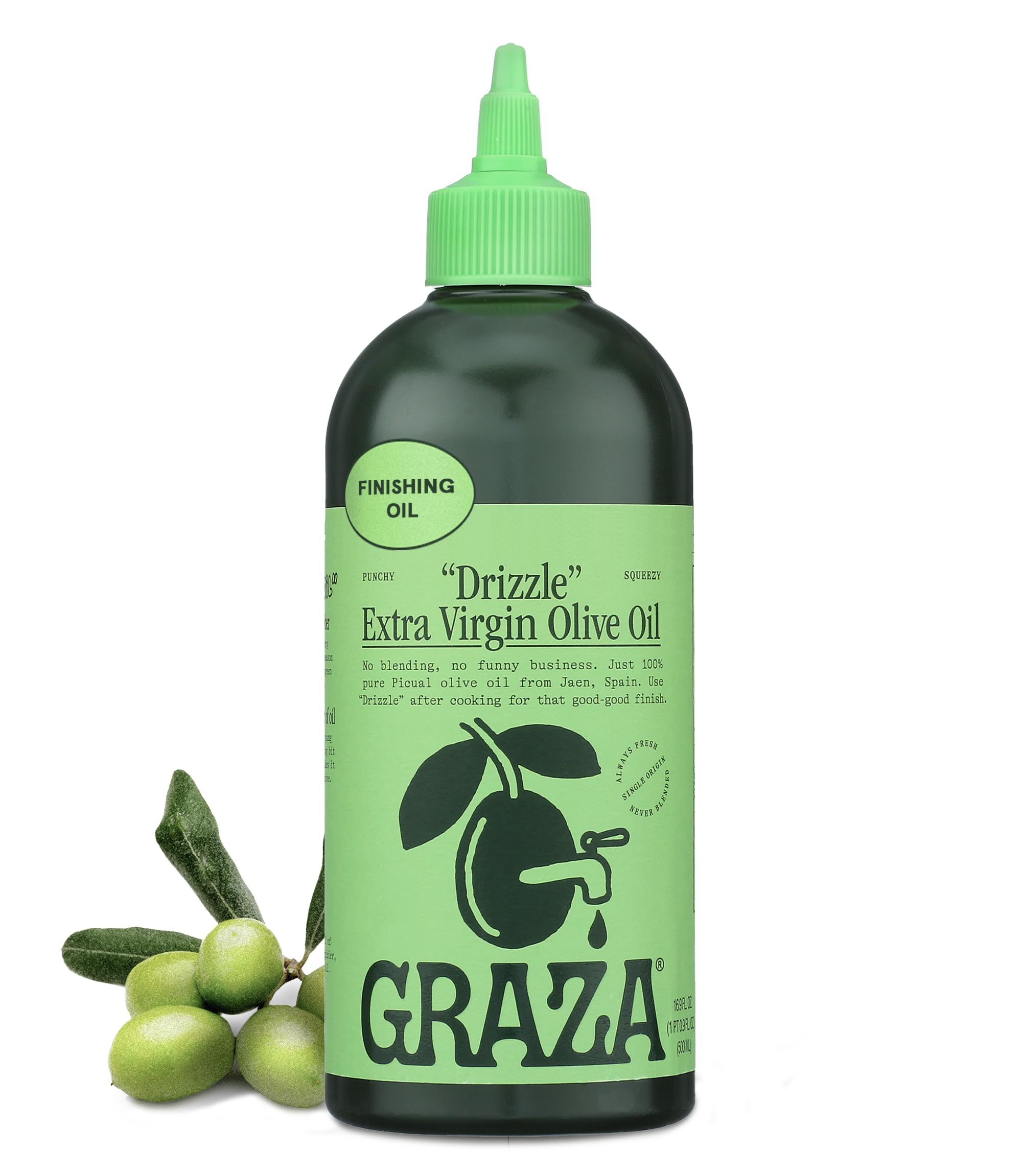 Graza Drizzle Extra Virgin Olive Oil. Early Harvest Finishing Oil. Single Farm