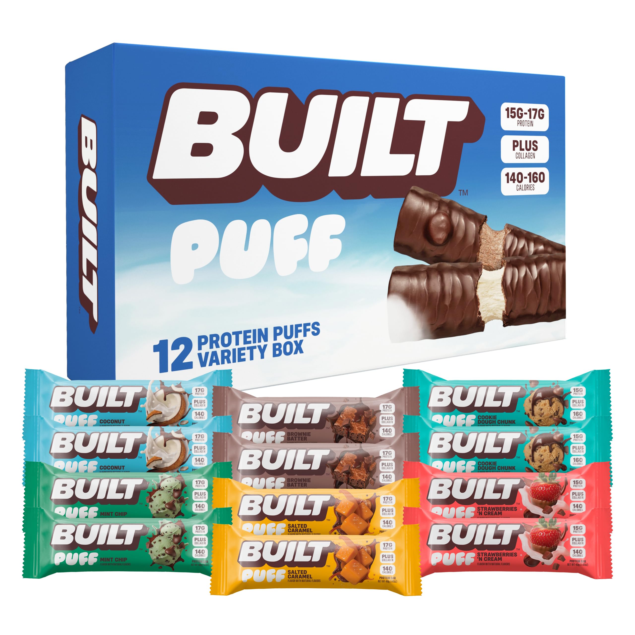 Built Puff Protein Bar Variety, 12