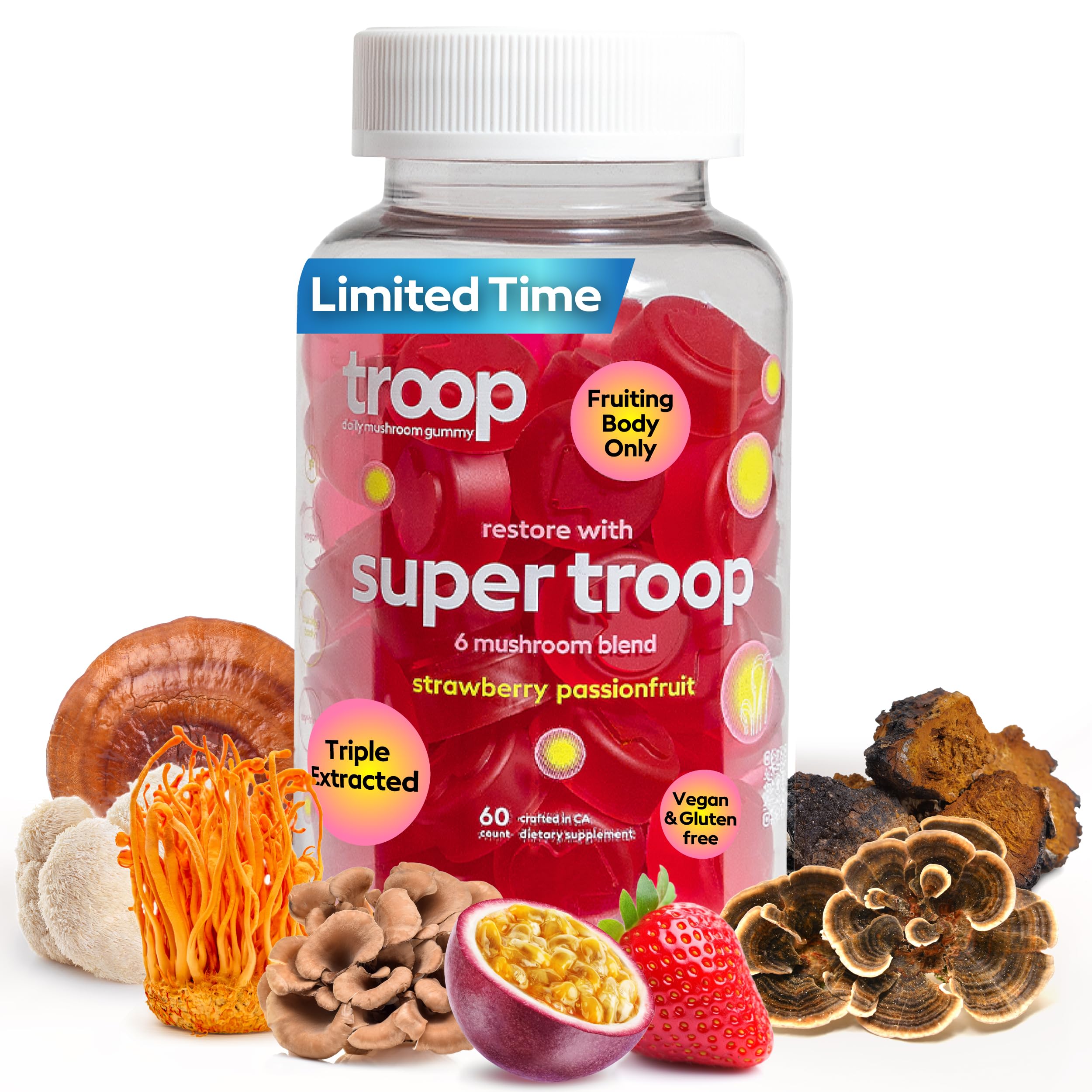 View Gutsy profile Troop Super 6 Mushroom Gummies