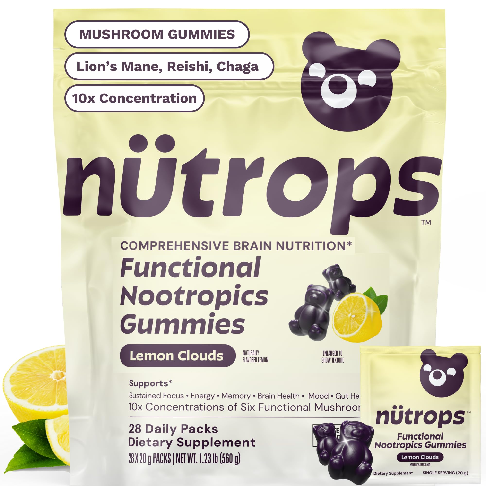 View Gutsy profile Grüns Nutrops Lions Mane Mushroom Gummies